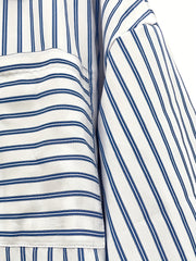 Stripe Print Long Sleeve Blouse