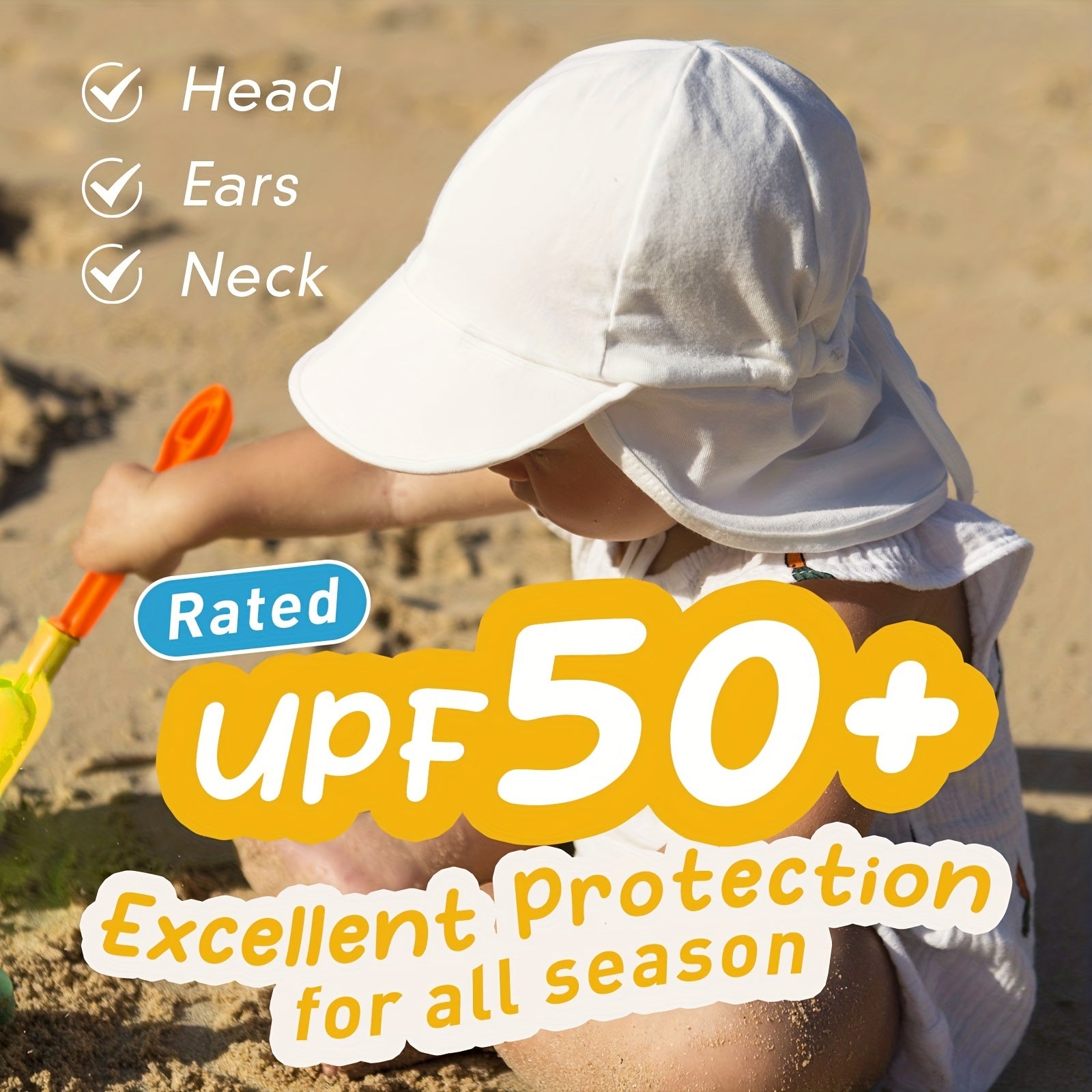 Baby Sun Hat UPF 50 UV Protection Cotton Toddler Hats Boys Girls