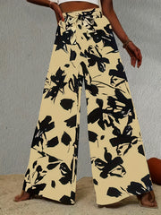 Wide Leg Pants Vacation Tie Front Pants Women's Clothing