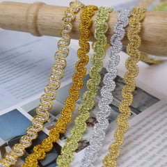 5yds Gold Silver Braid Lace Trim Metallic Ribbon DIY Crafts Sewing