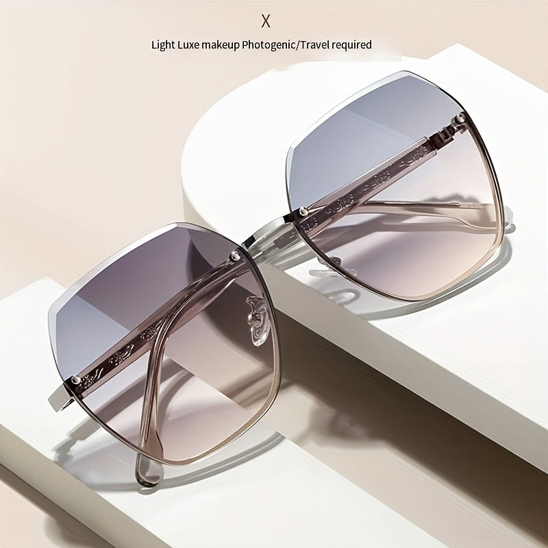 Men's Vintage Rimless Polarized Sunglasses UV Protection