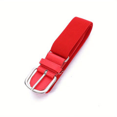 Kids Woven Elastic Waistband with Metal Buckle