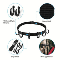 Treestand Strap w/ 6 Hooks Tree Stand Hanger Camping