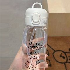 20oz 600ml Transparent Plastic Straw Water Cup with Lifting Ring