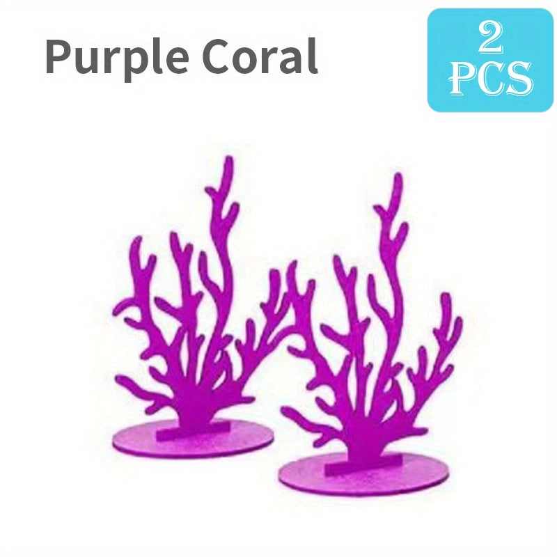 2pcs Mermaid Birthday Decorations Felt Table Centerpiece Under The Sea Party