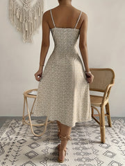Vacation Side Slit Cami Dress Casual Backless Dress For Summer & Spring