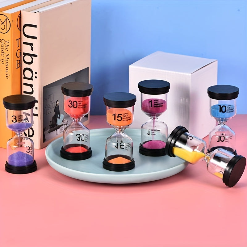 6pcs Hourglass Timer Set 1-30 Minutes Brushing Teeth Learning Quicksand Bottle