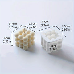 2pcs Multi Bubble Cube Candle Silicone 3D Aromatherapy Gypsum Candle Mold