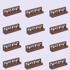 12pcs Building Block Set Carved Fences Animal Compatible DIY