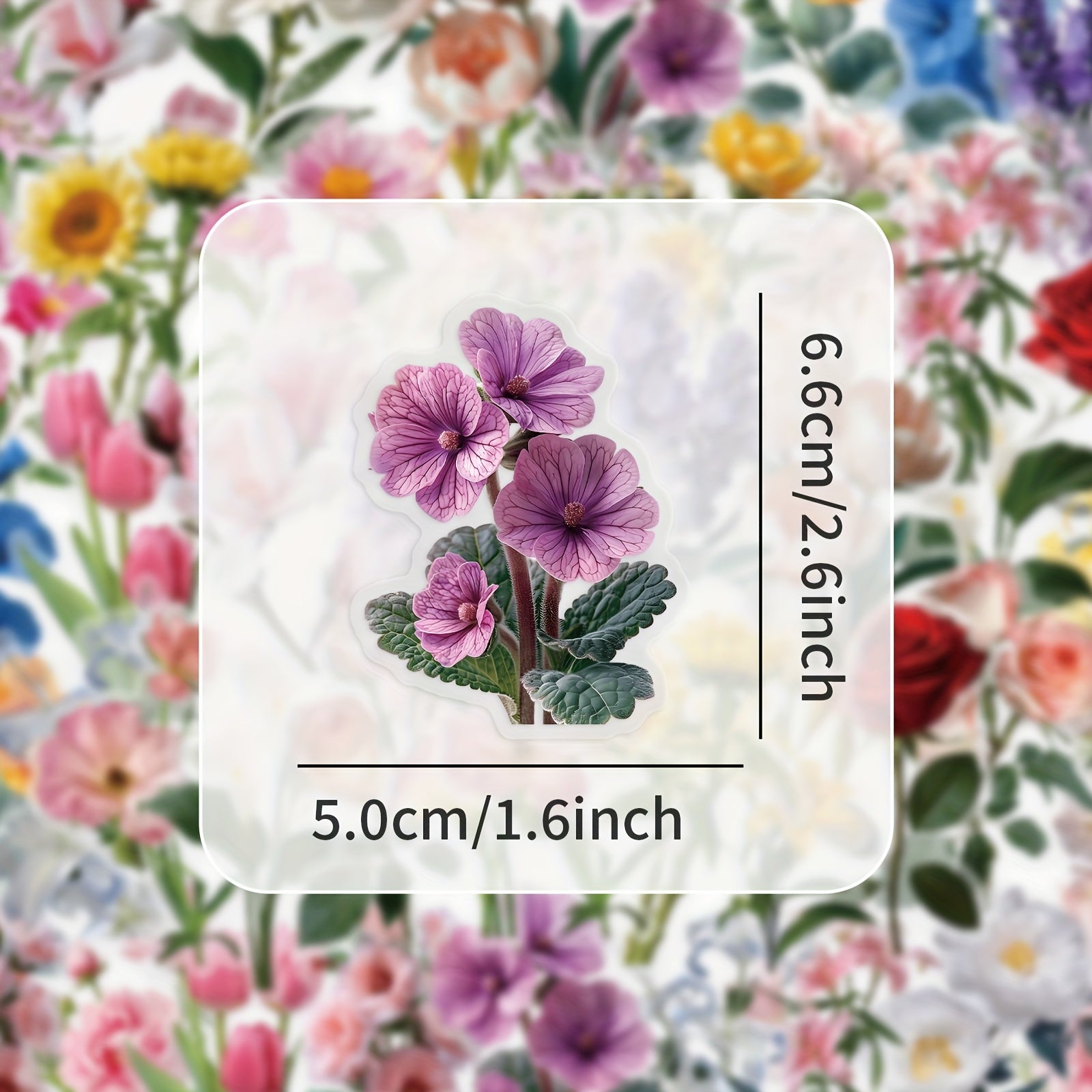 Elegant Blooming Flower Language Stickers: Perfect for Scrapbooks, Cars, Bic