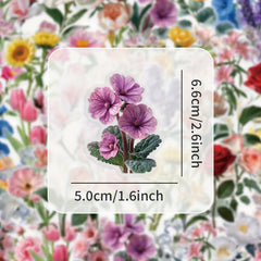 Elegant Blooming Flower Language Stickers: Perfect for Scrapbooks, Cars, Bic