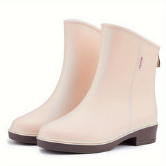 Women's Waterproof Medium Tube Rain Boots Comfortable Non slip Outdoor Boots
