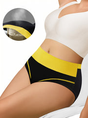 4 Pack Plus Size Panties Set Women's Plus Contrast Binding Mid Rise Briefs
