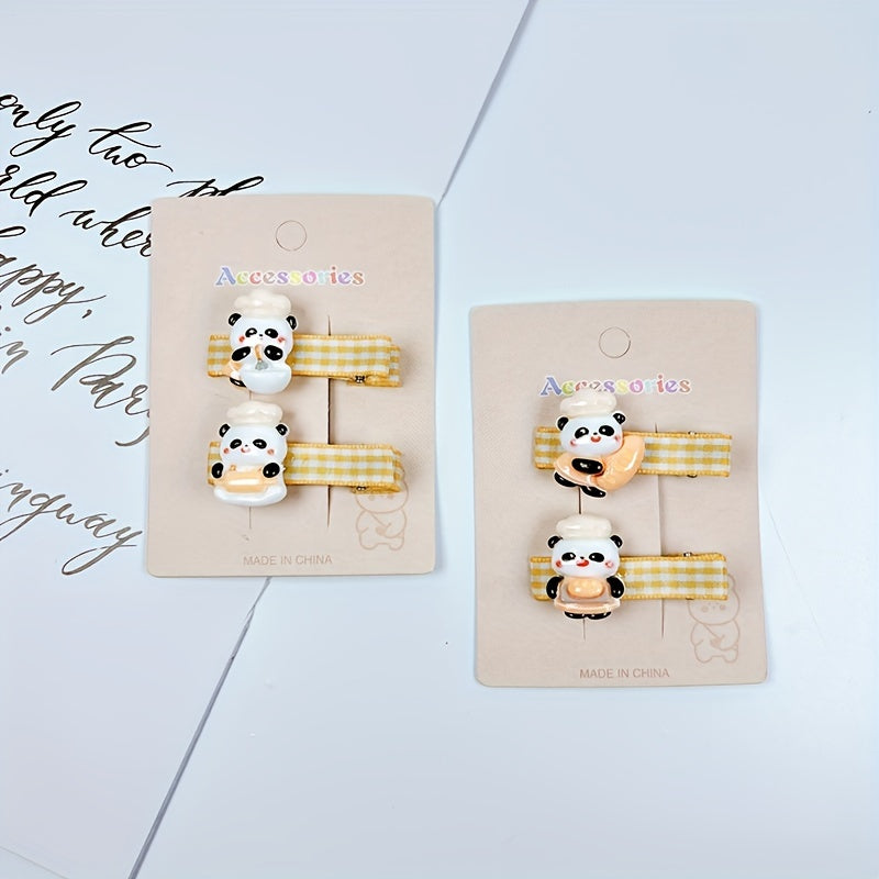 Adorable Panda Hair Clip Set