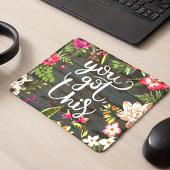 Square Mouse Pad Hand painted Flower Print Patterns