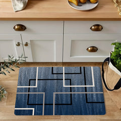 Geometric Anti-Fatigue Kitchen Mat, Non-Slip Foam Absorbent Bath Mat