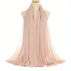 Solid Hijab Breathable Full Cover Shawl Turban Gauze Scarf