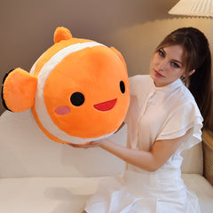 Orange Clownfish Plush Toy Soft Polyester Ocean Series Pillow