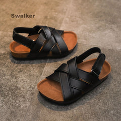 Swalker Boys Breathable Open Toe Sandals Comfortable Anti Slip Indoor Outdoor