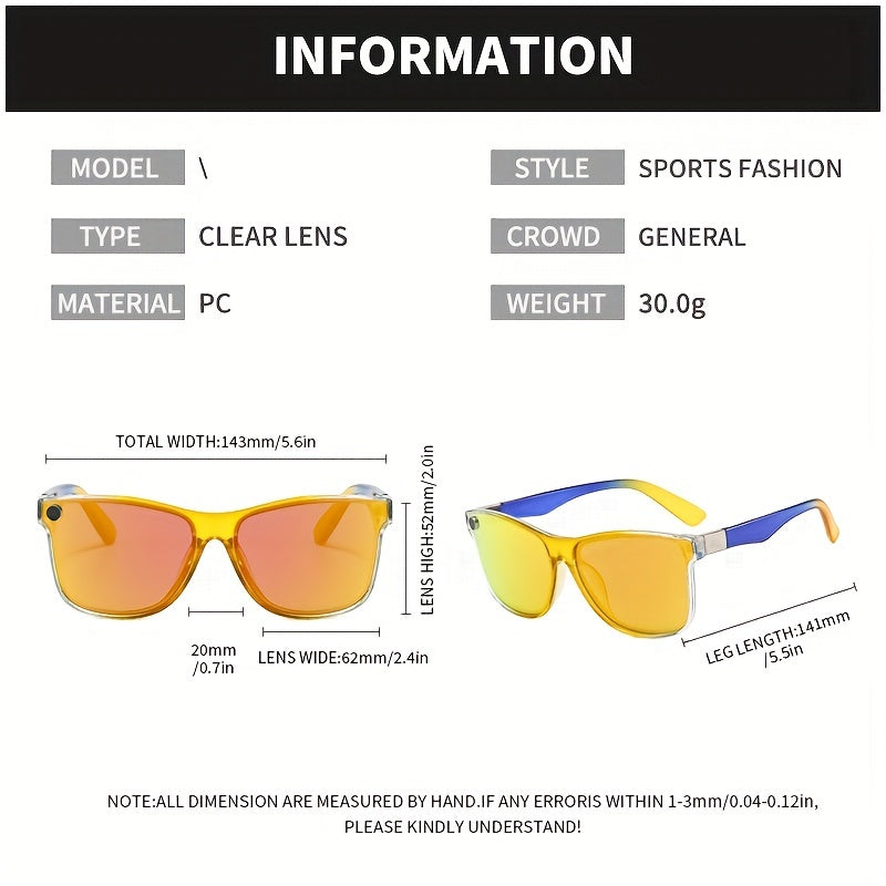 Men's Square Large Frame Sports Sunglasses UV 400