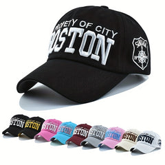 Boston Embroidery Baseball Cap Sun Hat Unisex Dad Hats Women Men