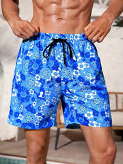 Men's Floral Print Swim Trunks for Summer