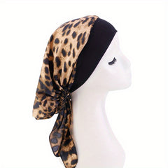 Boho Lace Up Head Scarf Silk Bonnet Long Hair Head Wrap Turban Hats