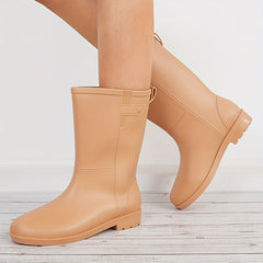 Women's Solid Rain Boots Waterproof Outdoor Boots