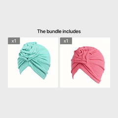 Soft Breathable Sleep Cap for Curly Hair - Adjustable Bath Cap for Girls