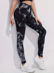 Tie Dye High Stretch Yoga Leggings High Waist Quick Drying Sports Leggings