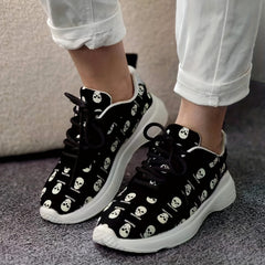 Women's Skull Print Lightweight Sneakers Anti Slip Sport Shoes