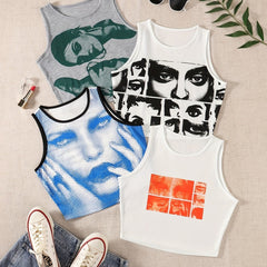 Y2K Sleeveless Crop Top Set for Summer & Spring