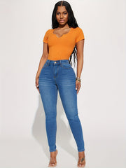 Dark Skinny High Rise Jeans Women's Denim Pants