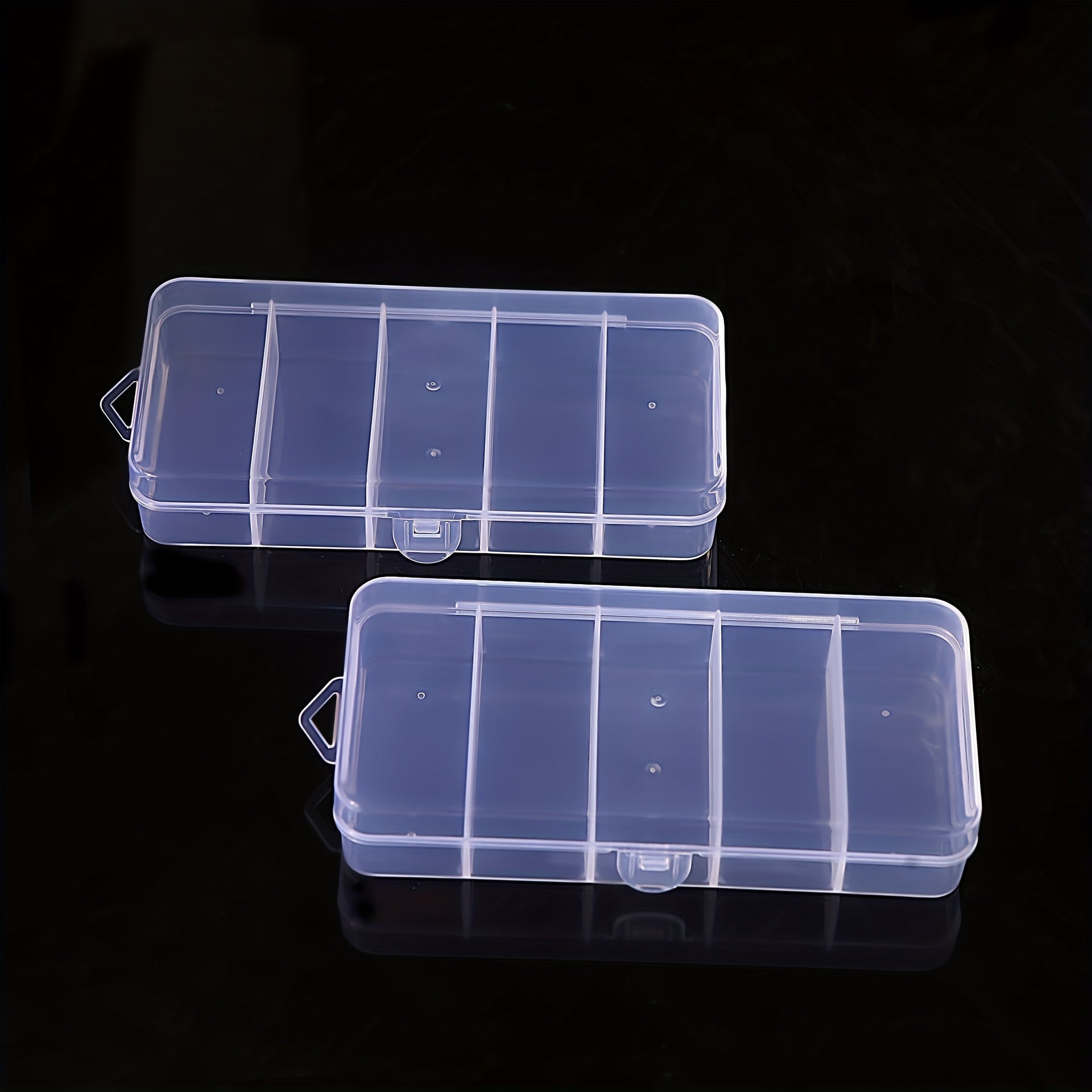 Rectangular Storage Box PP Plastic Transparent Box 5 Grid