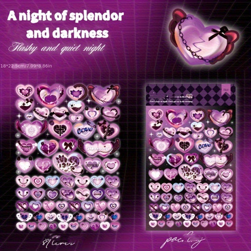Heart Stickers Self Adhesive Scrapbook Decorations Pastel Love XOXO