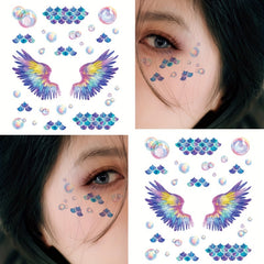 Fish Scale Wing Pearl Eye Corner Face Tattoo Sticker Glitter Eye Patch