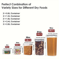 10pc Airtight Food Storage Containers BPA-Free for Pasta Flour