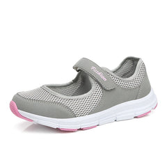 Women's Mesh Platform Walking Sneakers Breathable Non slip Hook & Loop Shoes