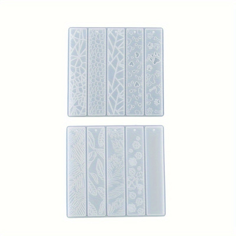 Silicone Resin Mold 2pcs Bookmark With Tassel Leaves Texture Flower