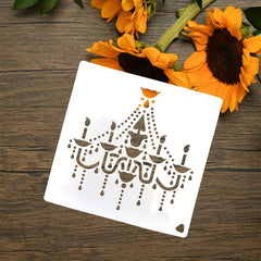 Ceiling Lamp Stencil for Painting Card Paper Wall Decor DIY Craft Projects