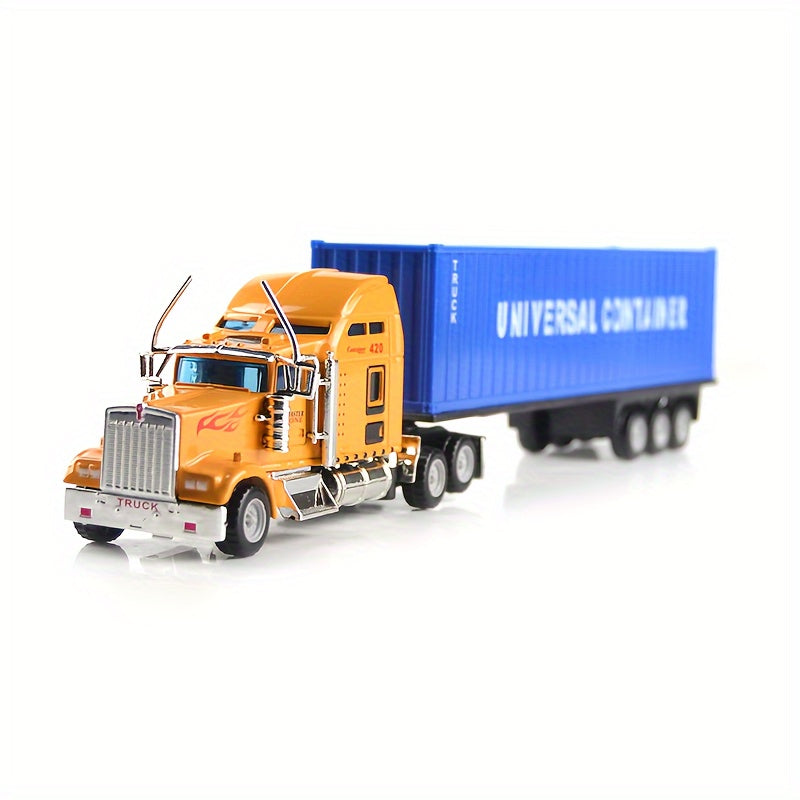 Alloy Container Truck QX1805 Sound and Light Vehicle Model