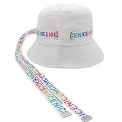 Colorful Ribbon Hip Hop Bucket Hat Solid Kpop Sunscreen Basin Hat