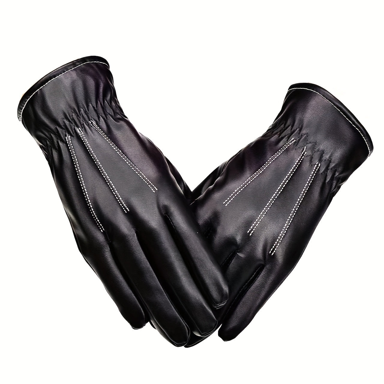Warm Touch Screen Gloves PU Leather Cycling Coldproof Gloves