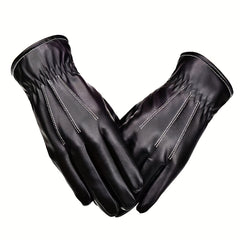 Warm Touch Screen Gloves PU Leather Cycling Coldproof Gloves