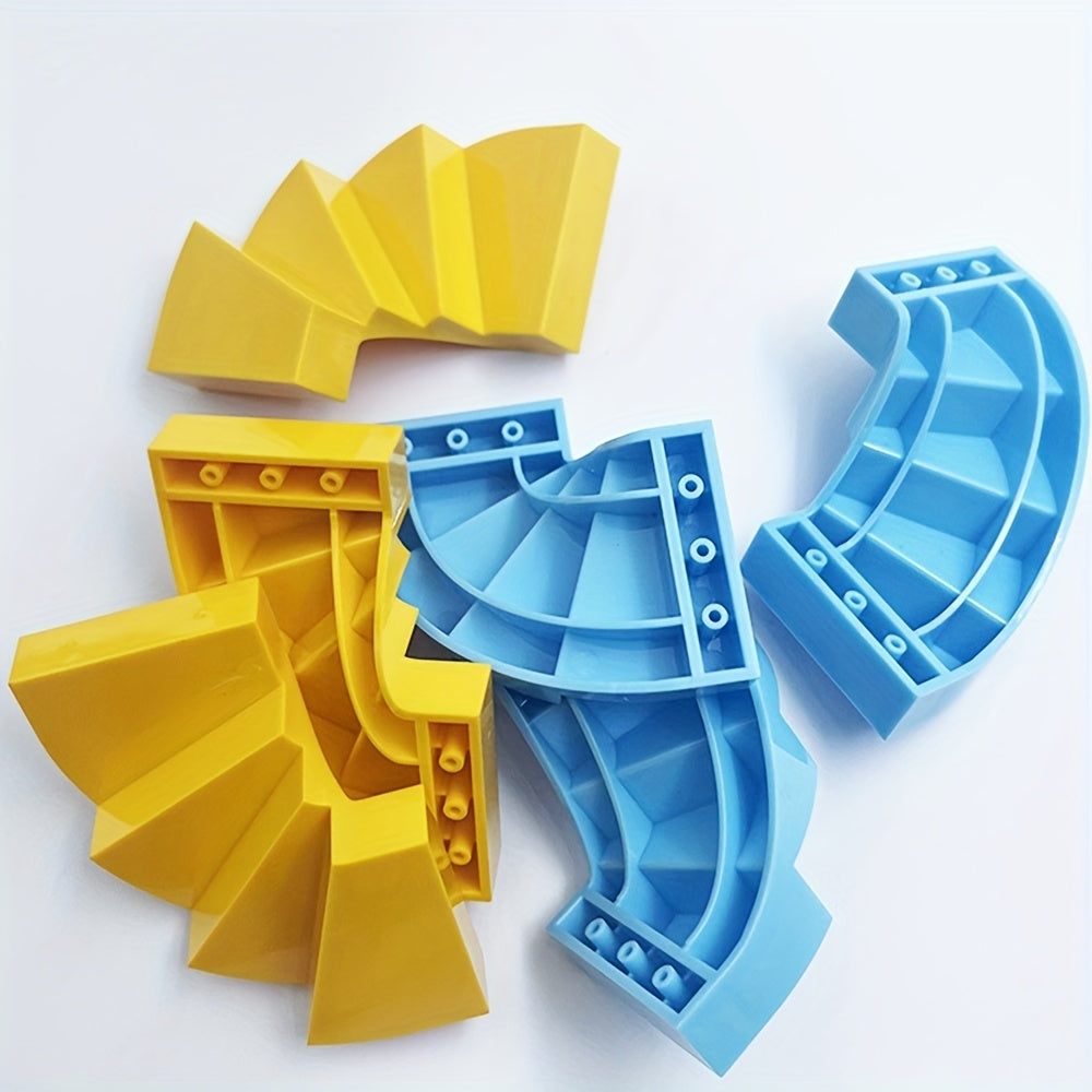 2pcs Rotating Stairs Building Blocks Set - DIY Family Scene