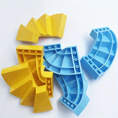 2pcs Rotating Stairs Building Blocks Set - DIY Family Scene
