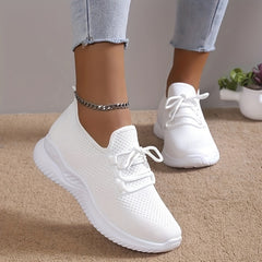Women's Lightweight Running Shoes Lace up Breathable Mesh Sneakers