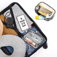 6pcs PVC Clear Toiletry Bags Travel Cosmetic Makeup Bags With Zipper