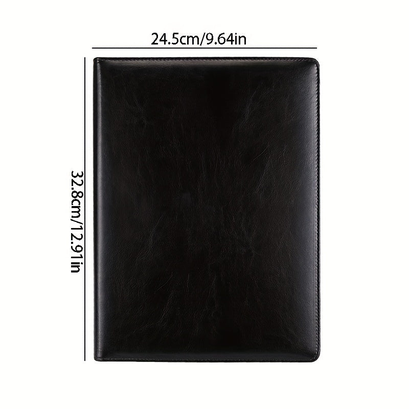 PU Leather Portfolio Folder w/ Clipboard Clip Padfolio - Business Interview Resu