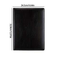 PU Leather Portfolio Folder w/ Clipboard Clip Padfolio - Business Interview Resu